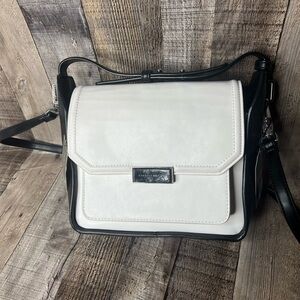 Charles & Keith black white vegan leather Crossbody bag
